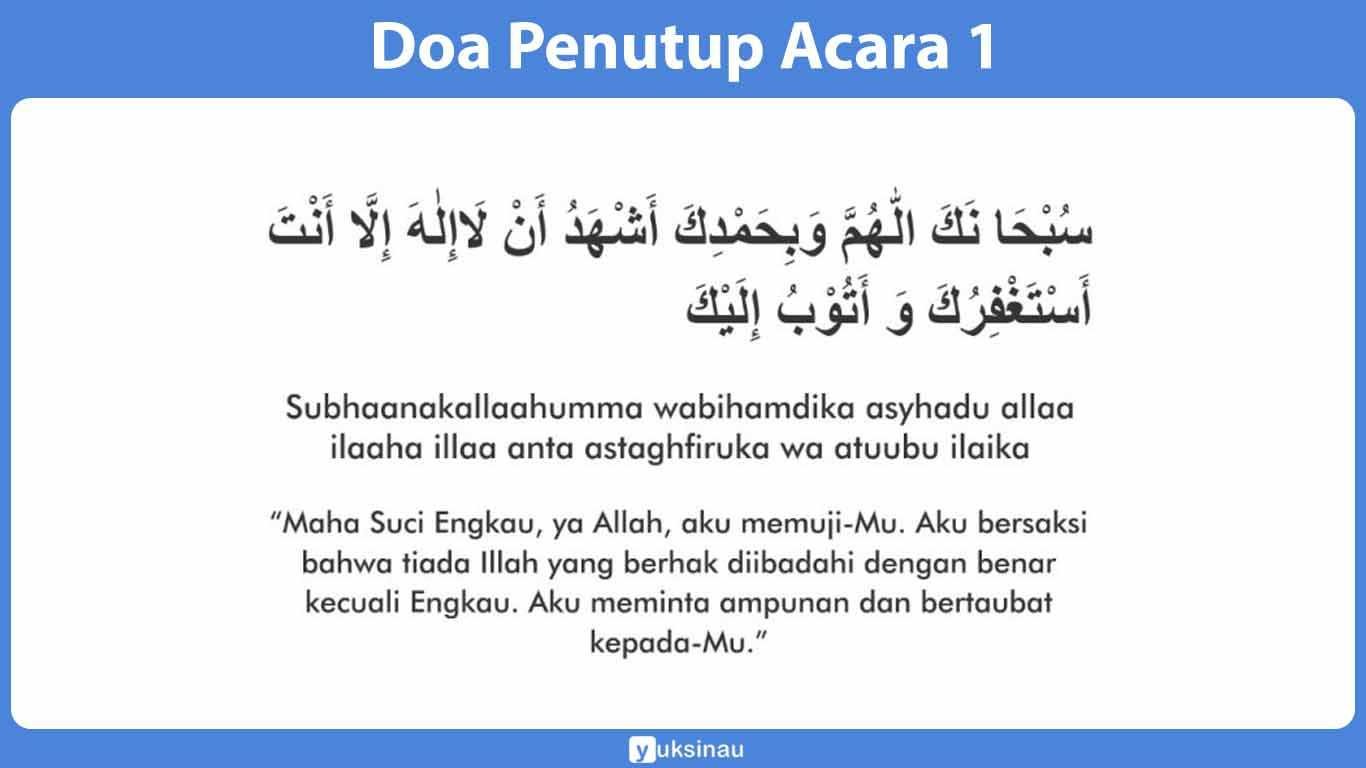 Doa Penutup Acara Singkat