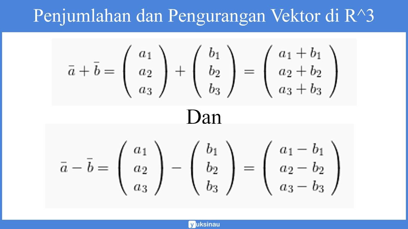 Penjumlahan dan Pengurangan Vektor Matematika di R3 Penjumlahan dan Pengurangan Vektor Matematika di R3