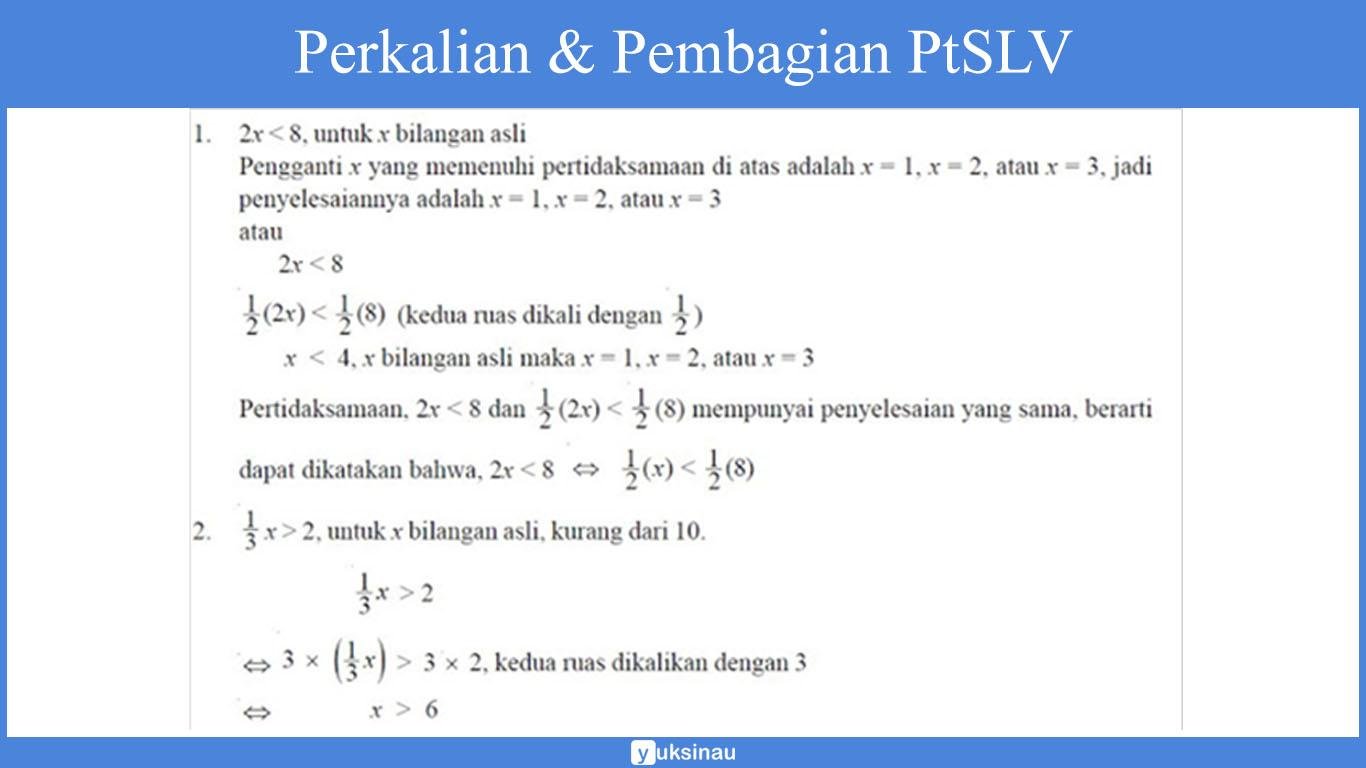 pertidaksamaan linear satu variabel pecahan