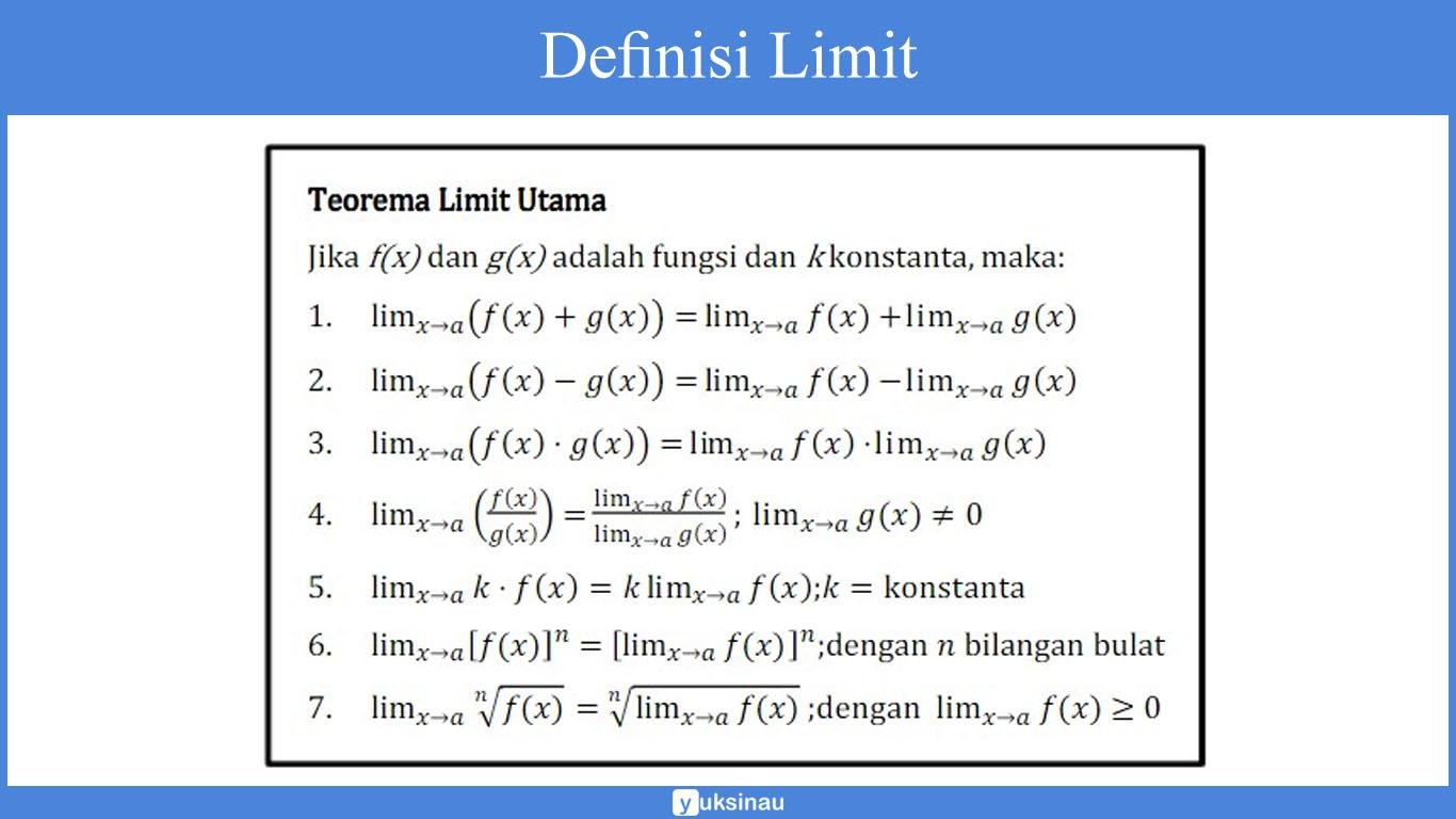 sifat sifat Limit Fungsi Aljabar sifat sifat Limit Fungsi Aljabar