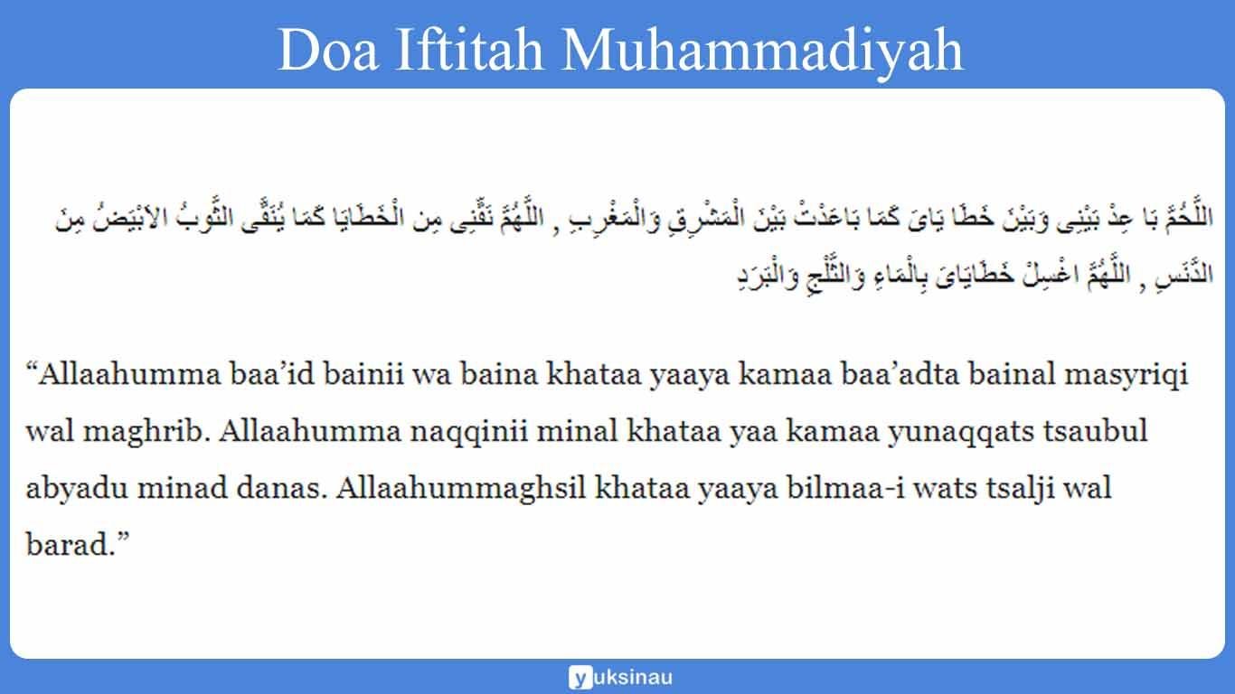 Doa Iftitah Muhammadiyah Doa Iftitah Muhammadiyah