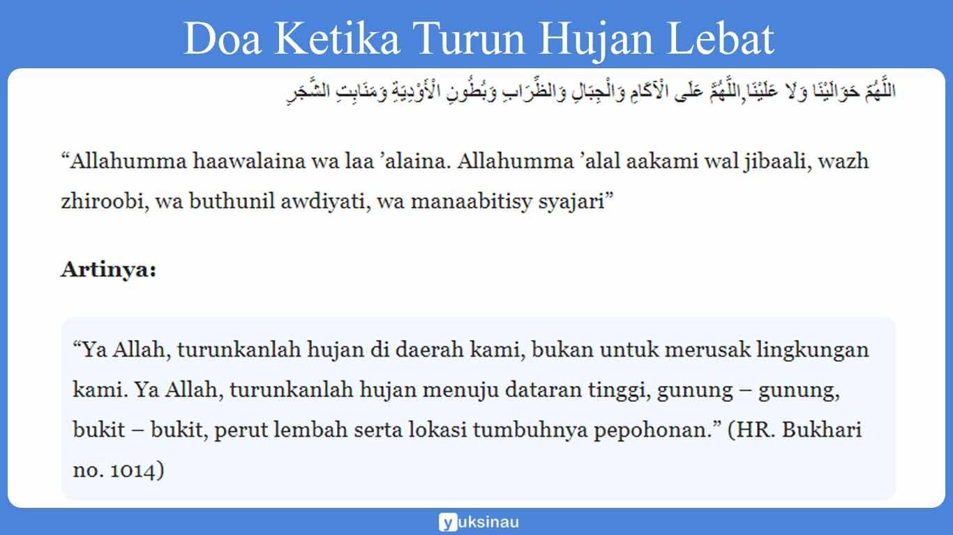 Doa Ketika Turun Hujan Lebat Doa Ketika Turun Hujan Lebat