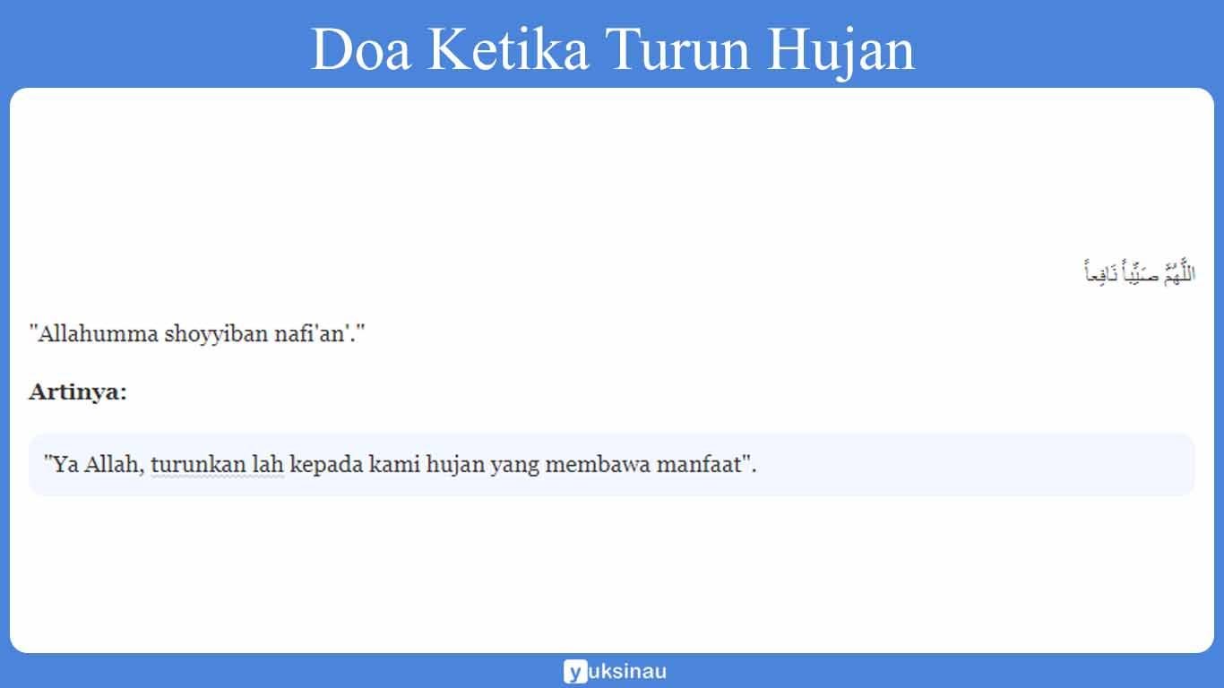 Doa Ketika Turun Hujan Doa Ketika Turun Hujan
