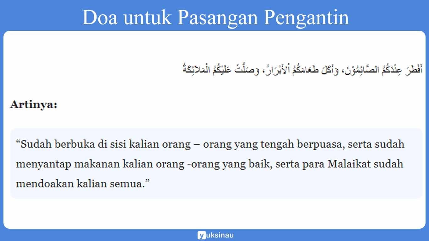 Doa untuk Pasangan Pengantin