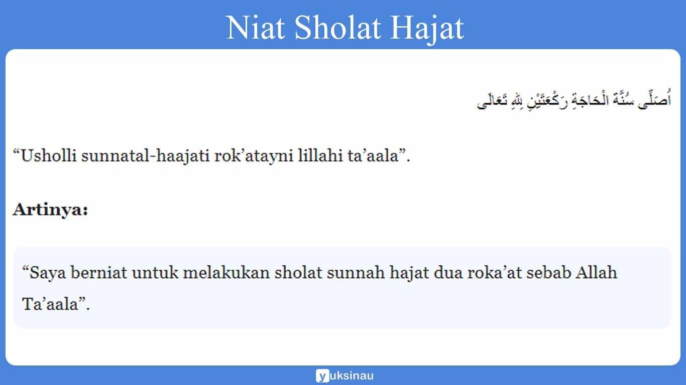 Niat Sholat Hajat