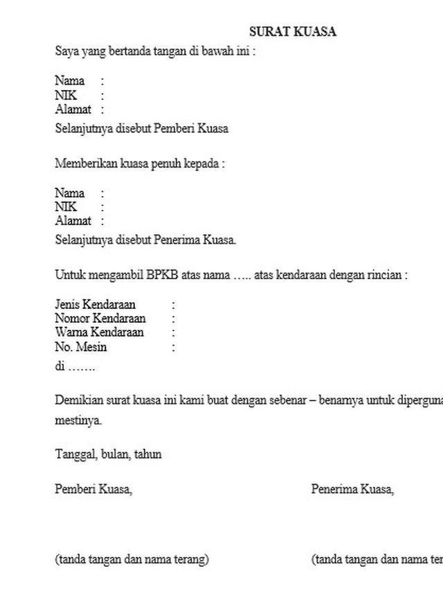 Surat Pengambilan BPKB
