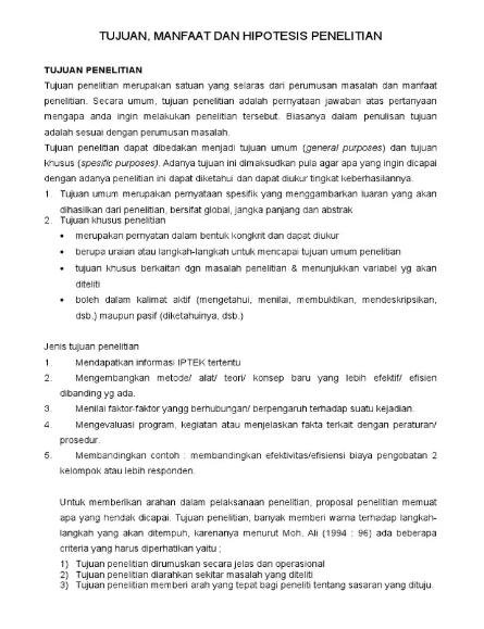 contoh tujuan penelitian dalam proposal contoh tujuan penelitian dalam proposal